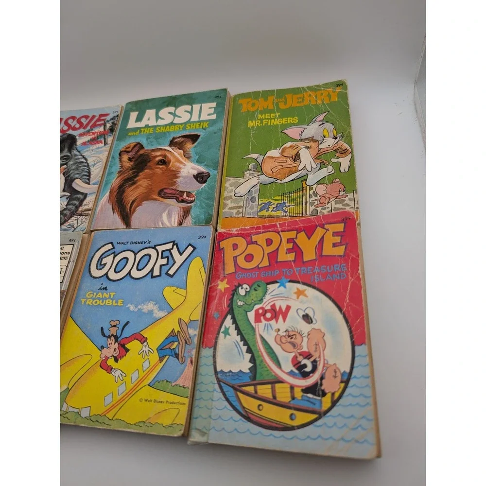 Vintage Little Books Lot Of 6 Lassie Adventures Goofy Popeye Tom Jerry 1968